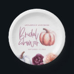 Kürbisblumenfall lila pfirsichfarbenes Brautparty Pappteller<br><div class="desc">Kürbisblumenfall lila pfirsichfarbenes Brautparty</div>