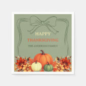 Kürbisbogen für den Erntedank im Grün des Moos Serviette (Vorderseite)