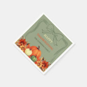 Kürbisbogen für den Erntedank im Grün des Moos Serviette (Ecke)