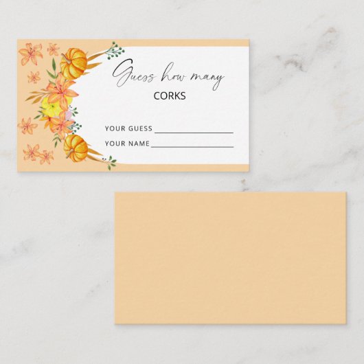 Kürbisbogen - Stellen Sie sich vor, wie viele Kork Begleitkarte (Vorne/Hinten)