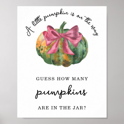 Kürbisbogen - Wie viele Kürbis sind im Glas Poster (Vorne)