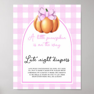 Kürbisbogenbrücke Babydusche Späte Nacht Windeln Poster