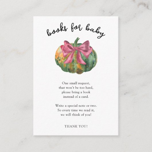 Kürbisbogenbücher für Säuglinge Begleitkarte (Vorderseite)