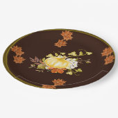 Kürbisbraun Pappteller (Schrägansicht)