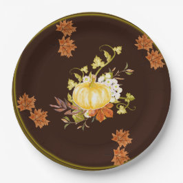 Kürbisbraun Pappteller