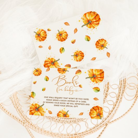 Kürbisbücher für Babydusche Begleitkarte