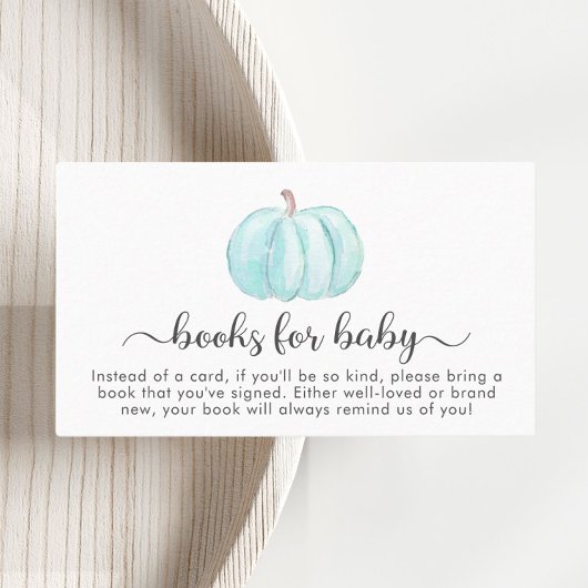 Kürbisbücher für Babydusche Begleitkarte