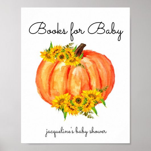 Kürbisbücher für Babysignatur Poster (Vorne)