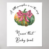 Kürbisbug Babydusche Name dieses Babynahrung Poster (Vorne)