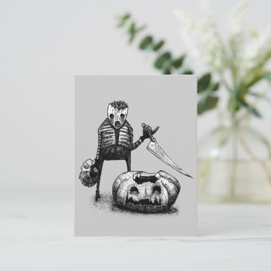 Kürbiscarver Postkarte (Stehend Vorderseite)