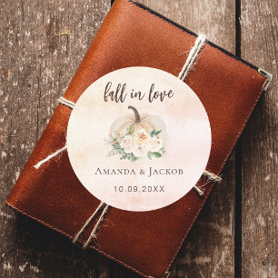 Kürbiscreme-Blume Hochzeit im Herbst Runder Aufkleber