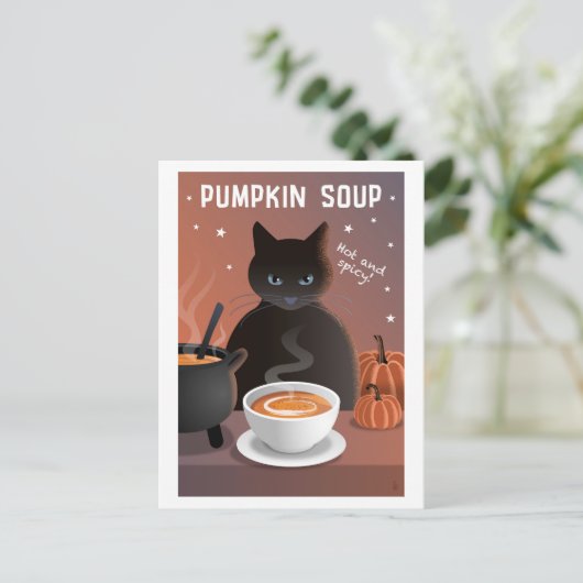 Kürbiscremesuppe Postkarte (Stehend Vorderseite)
