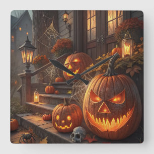 Kürbisdekorationen für Halloween kaufen Einzigar Quadratische Wanduhr