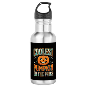 Kürbisdesign auf dem Kürbisfeld Halloween Design_1 Edelstahlflasche