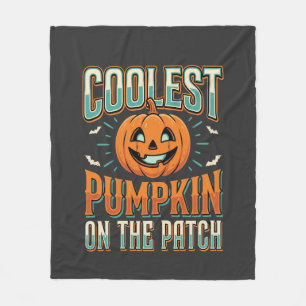 Kürbisdesign auf dem Kürbisfeld Halloween Design_1 Fleecedecke