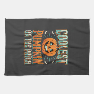 Kürbisdesign auf dem Kürbisfeld Halloween Design_1 Geschirrtuch