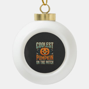 Kürbisdesign auf dem Kürbisfeld Halloween Design_1 Keramik Kugel-Ornament