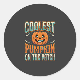 Kürbisdesign auf dem Kürbisfeld Halloween Design_1 Runder Aufkleber