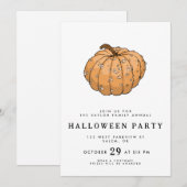 Kürbisdesign Einladung (Vorne/Hinten)