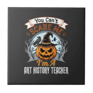 Kürbisdesign für Halloween-Kunstgeschichte-Lehrer Fliese