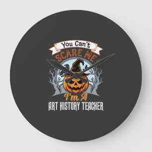 Kürbisdesign für Halloween-Kunstgeschichte-Lehrer Große Wanduhr