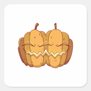 Kürbisdesign für Halloween Quadratischer Aufkleber
