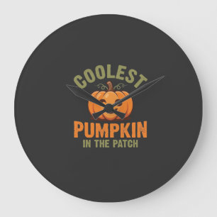 Kürbisdesign Halloween Kürbis im Garten Große Wanduhr