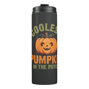 Kürbisdesign Halloween Kürbis im Garten Thermosbecher