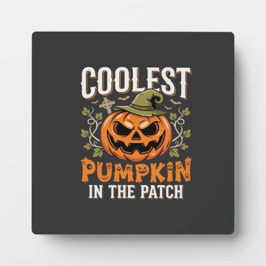 Kürbisdesign Halloween Patch Fotoplatte (Vorderseite)