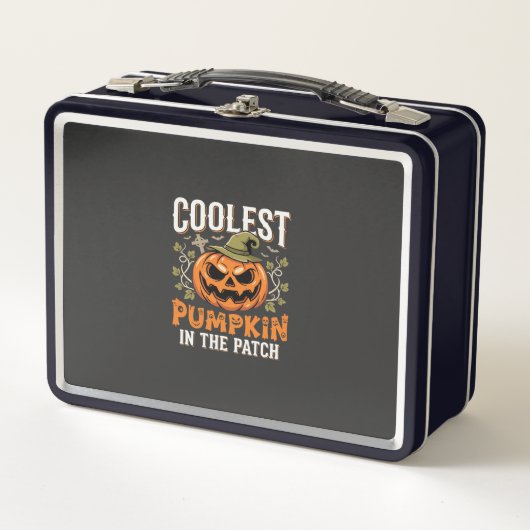 Kürbisdesign Halloween Patch Metall Brotdose (Vorderseite)
