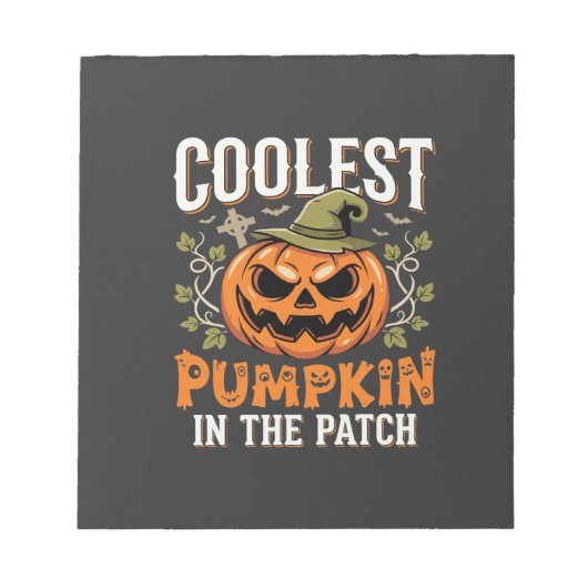 Kürbisdesign Halloween Patch Notizblock (Vorderseite)