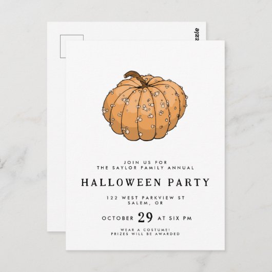 Kürbisdesign Postkarte (Vorne/Hinten)