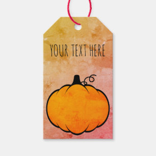 Kürbisdruck mit individuellem Text im Vintage-Stil Geschenkanhänger