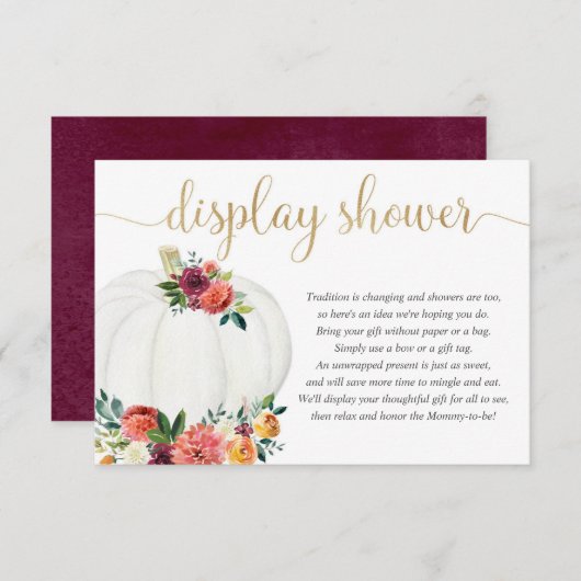 Kürbisdusche Gender-neutraler Fall Begleitkarte (Vorne/Hinten)