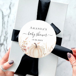 Kürbisdusche Wildblumen Runder Aufkleber