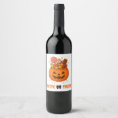 Kürbiseimer voll süß - Halloween-Label-Set Weinetikett (Vorderseite)