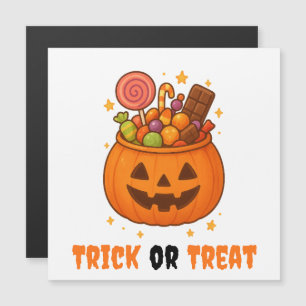 Kürbiseimer voll süß - Halloween Magnetkarte