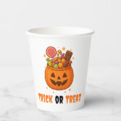 Kürbiseimer voll süß - Halloween Pappbecher (Vorderseite)