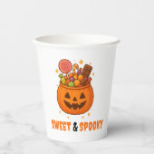 Kürbiseimer voll süß - Halloween Pappbecher (Vorderseite)