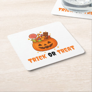 Kürbiseimer voll süß - Halloween Rechteckiger Pappuntersetzer