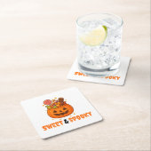 Kürbiseimer voll süß - Halloween Rechteckiger Pappuntersetzer (Vor Ort)