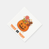 Kürbiseimer voll süß - Halloween Serviette (Ecke)