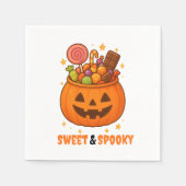 Kürbiseimer voll süß - Halloween Serviette (Vorderseite)