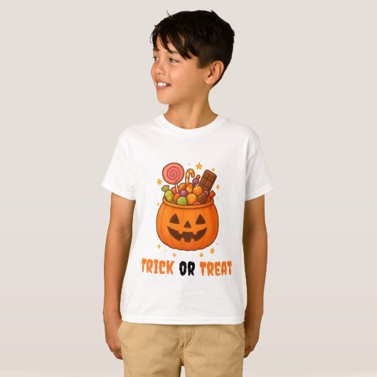 Kürbiseimer voll süß - Halloween T-Shirt (Vorne ganz)