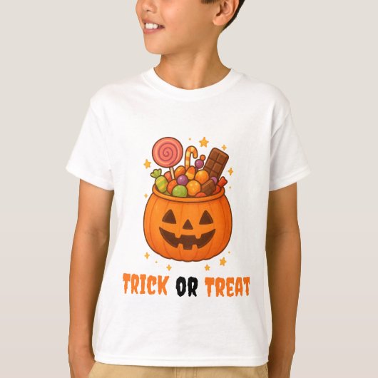 Kürbiseimer voll süß - Halloween T-Shirt (Vorderseite)