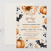 Kürbisernte Halloween-Geburtstagseinladung Einladung (Vorne/Hinten)