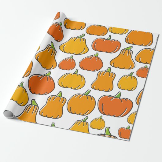 Kürbisernte nahtlos. Saison reif Geschenkpapier (Ungerollt)