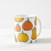 Kürbisernte, saisonale Pflanzenmuster. Kaffeetasse (VorderseiteRechts)
