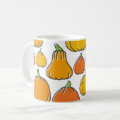 Kürbisernte, saisonale Pflanzenmuster. Kaffeetasse (Vorderseite Links)