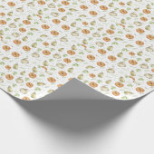 Kürbisernte und Herbstblätter Geschenkpapier (Ecke)